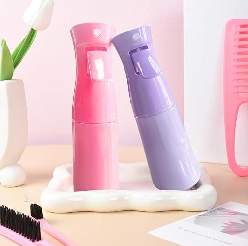 12 Pcs Hair Brush Set with Hair Spray Bottle for Toddlers, Women, Detangling Brush for Wet Dry Curly Hair, Edge Bristles Wide Tooth Rat Tail Combs for Baby Girls (pink) thumbnail 3