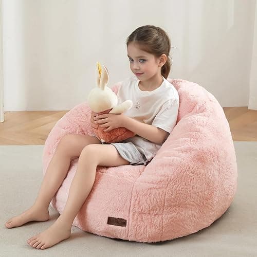 MAXYOYO Bean Bag Chair for Kids, Shell Shaped Bean Bag Couch for Boys and Girls, Toddler Chair Bean Bag Sofa for Playroom, Nursery Room, Pink thumbnail 7