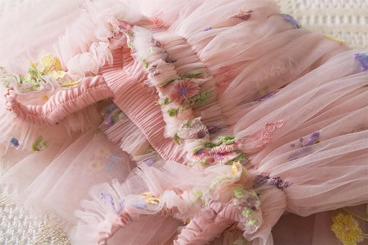 NNJXD Baby Girl Tulle Dress Casual Flower Embroidery Toddler Dresses thumbnail 5