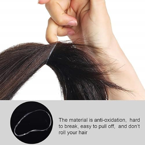 Hicarer 1000 pcs Mini Rubber Hair Bands 1/2" Soft Elastic Bands for Woman Hair Braids Ponytails & Beards Small Dreadlocks, Wedding Hairstyle and More(1.5 cm,Clear) thumbnail 4