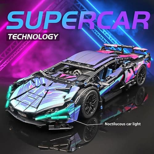 MOCBROPCS STEM Building Car, 1:14 Building Blocks and Construction Toy, Collectible Super Technical Lambo Cars, Gifts for 8-16 Year Old Boys and Adults (1314 pcs) thumbnail 4