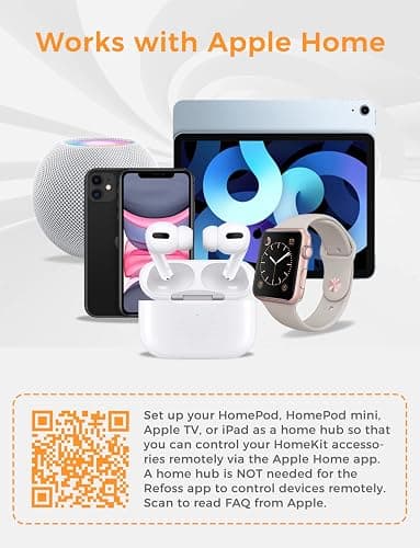 Smart Plug Works with Alexa, Apple HomeKit Siri, Google Home - Refoss Wifi Plug Alexa Smart Sockets Support App Remote Control, Voice Control, Timer, Offline Control, 13A, No Hub Required - 2 Pack thumbnail 8