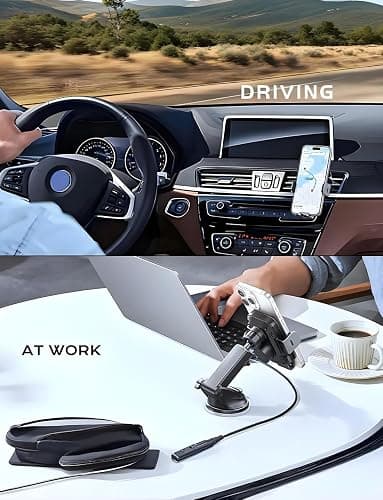CHGeek Wireless Car Charger, 2026 Upgrade 15W Fast Charging Auto Clamping Car Phone Holder Charger, Phone Holders for car Mount, fit for iPhone 17 16 15 14 13 Mini Pro Max XR,Samsung Galaxy S25 Ultra thumbnail 7