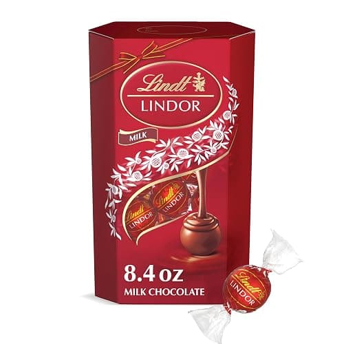 Lindt LINDOR Milk Chocolate Candy Truffles Gift Box, 8.4 oz. - Image 1
