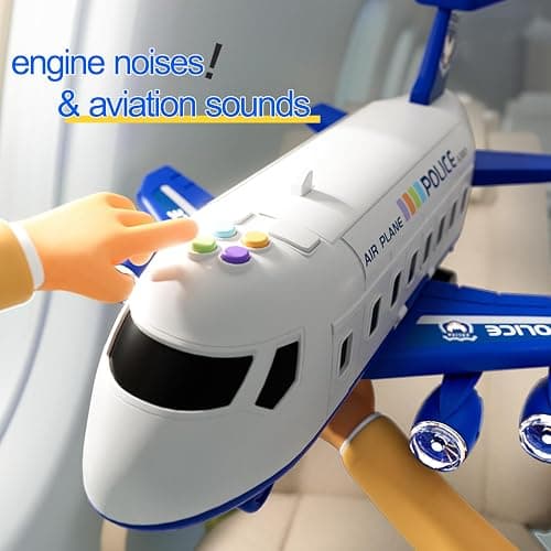 Airplane Toy Race Track Kids Toys, Foldable 4 Layer Toddler Car Track Playset, Toy Plane Transport Car Carrier & 6 Race Cars, Toddlers Toys Birthday Xmas Gifts for Age 3 4 5 6+ Years Old Boys Girls thumbnail 8