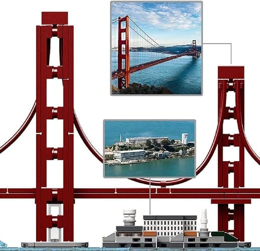 LEGO Architecture Skyline Collection 21043 San Francisco Building Kit Includes Alcatraz Model, Golden Gate Bridge and Other San Francisco Architectural Landmarks (565 Pieces) thumbnail 5
