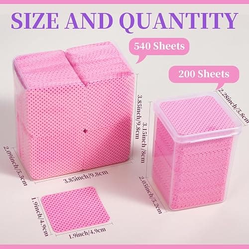 FANDAMEI 740PCS Lint Free Nail Wipes, Nail Wipes for Gel Nails Lint Free, Lint Free Wipes for Nails, Cleaning Pads for Nails, Glue Wipes Lash Extensions, Nail Lint Free Wipes, Nail Prep Pads thumbnail 2