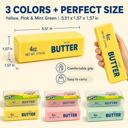 Wax Butter Squishy, Crunchy Wax & Slow-Rebound PU Fidget Toy | Slow Rising Squeeze Fidget Toy, Stress Durable Slow Rebound Portable Sensory Play thumbnail 2