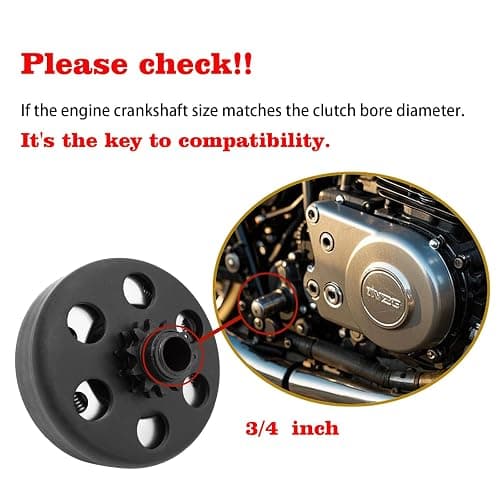 Centrifugal Clutch 3/4" Bore 12 Tooth for #35 Chain, Perfect for Predator 212, Honda GC GX Engines and Most 2-6.5HP Small Engines. Fit for MiniBike, Go Kart, Lawnmower, Included Bolt and Washer Kit. thumbnail 5