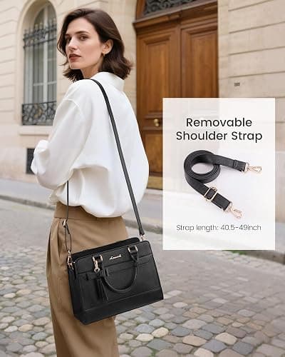 LOVEVOOK Purses for Women,Leather Tote Purse and Handbags,Satchel Shoulder Crossbody Top Handle Bags with Zipper thumbnail 3