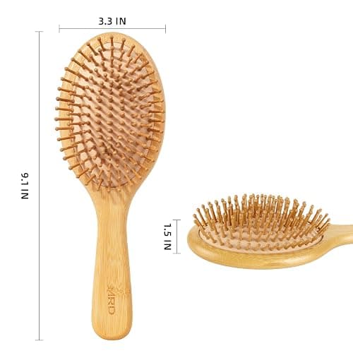MRD Hair brush, Natural Bamboo Paddle Detangling Hairbrush, Massage Scalp Thick/Thin/Curly/Dry Hair For Women & Men thumbnail 8