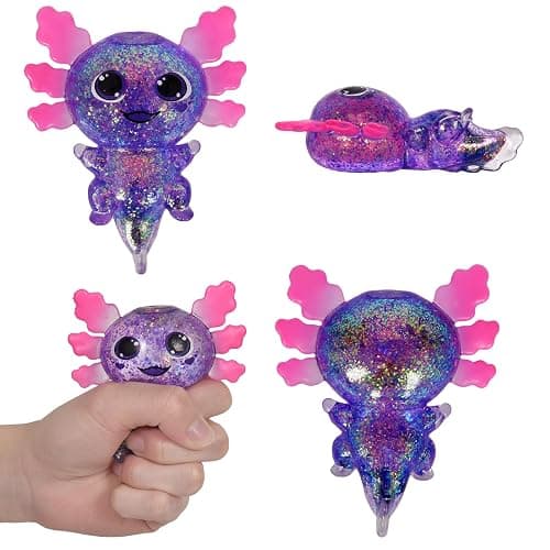 Axolotl Squishy Toy Squeeze Stress Relief Fidget Sensory Toy for Kids Adults, Cute Handheld Stress Ball for Anxiety and Focus, Purple Big Ears(3color) thumbnail 6