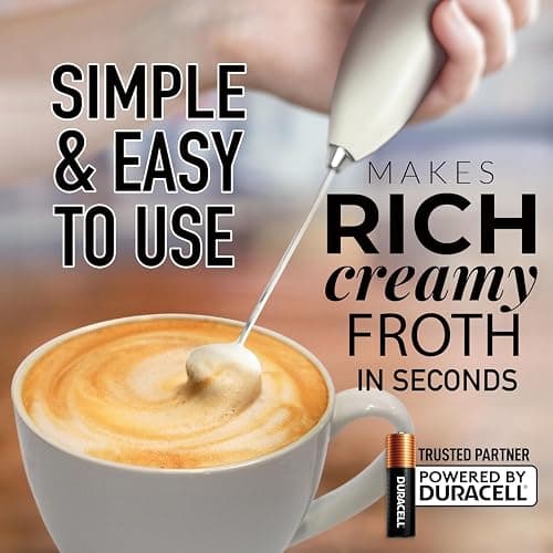 Zulay Kitchen Milk Frother Handheld Electric Whisk with AA Duracell Batteries – Durable Drink Mixer for Coffee, Lattes, Cappuccinos & More - Gray thumbnail 6