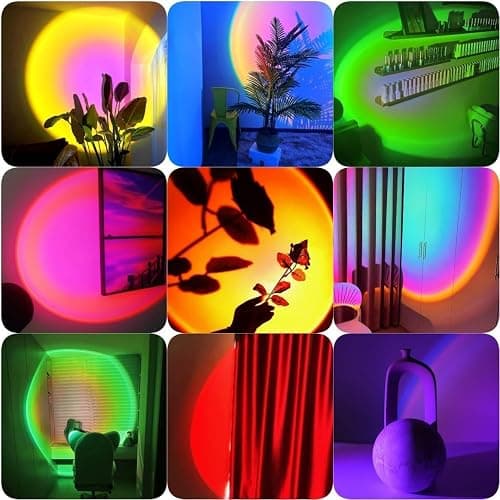 QUIGO Upgraded 10w Sunset Lamp Projector Led Lights for Room Decor Night Light Kids Sun/Sunlight/Sunrise Lamp RGB Party Lights Mood/Ambient/Rainbow Light Home/Bedroom Decor Gifts for Women thumbnail 2