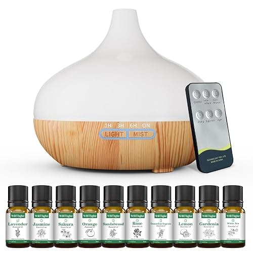Aroma Diffuser Set for Essential Oils 500 ml Remote Control, 14 LED Colours & 4 Timer Settings - Ideal for Relaxation, Wellness & Aromatherapy thumbnail 6