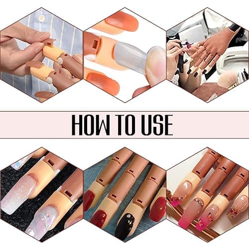 DASGIRL Practice Hand for Acrylic Nails, Flexible Nail Practice Hands Training Kits, Fake Mannequin Hands for Nails Practice, Movable Nail Mannequin Hand with 100PCS Nail Tips thumbnail 4