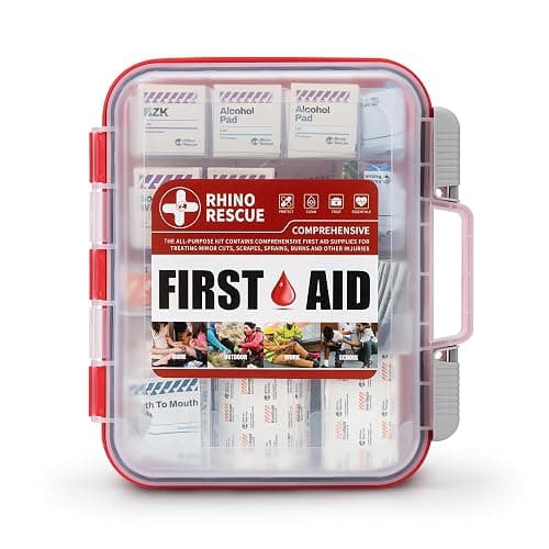 RHINO RESCUE 371 Pieces OSHA All-Purpose First Aid Kit, Home & Office Professional Medical Supplies, Ideal for Emergency, School, Business - Image 1