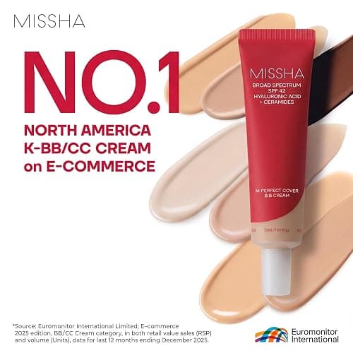 MISSHA M Perfect Cover BB Cream No.23 Natural Beige -Light/Medium with Cool/Neutral Undertone SPF 42 PA +++ 1.69 Fl Oz - Tinted Moisturizer for face with SPF thumbnail 2