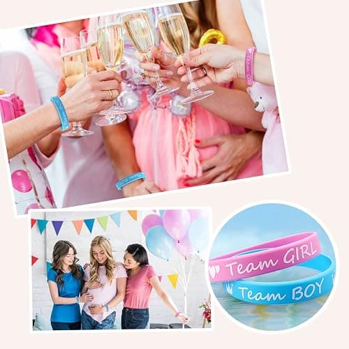 93 Pcs Gender Reveal Party Deko, Geschlecht Verkünden 1 Stück Abstimmung Poster 72 Stück Offenbaren Aufkleber 20 Pcs Team Girl or Boy Deko Silikon Armbänder für Gender Reveal Baby Shower Party - 93pcs thumbnail 6