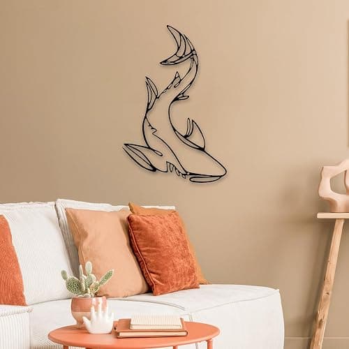 Xedatric Shark Metal Wall Decor – Striking Nautical Wall Sculpture for Bathroom, Room & Home – Durable Marine Animal Art, Rust-Resistant Coastal Decor & Unique Gift Idea thumbnail 6