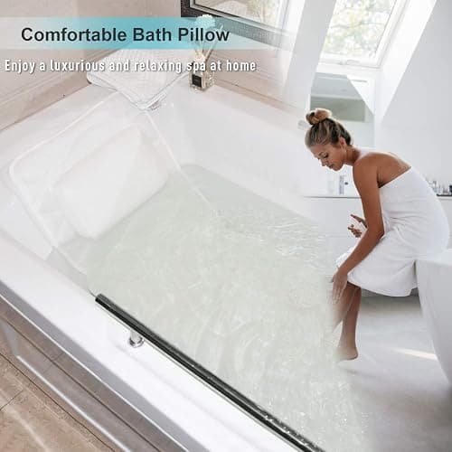 OMYSTYLE Full Body Bath Pillow, Bath Pillows for tub with Mesh Washing Bag & 21 Non-Slip Suction Cups, Spa Bathtub for Head Neck Shoulder and Back Support - 5D Air Mesh & Quick Drying thumbnail 8