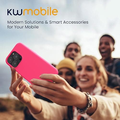 kwmobile Handyhülle für iPhone 16 Pro Hülle, für iPhone 16 Pro Case - Hülle Silikon - kabelloses Laden - Neon Pink thumbnail 7