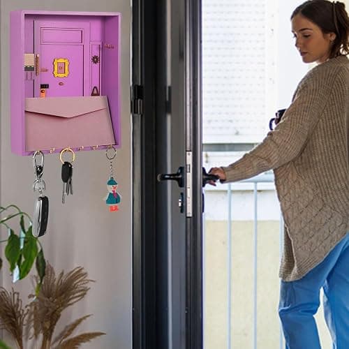 ZRAYU Key Holder Wall Mount, Friends TV Show Merchandise, Cute Key Hooks for Wall, Key Mail Organizer for Home Room Office Decor, Purple Handmade Key Hanger Gifts for Women Friends Lovers thumbnail 5