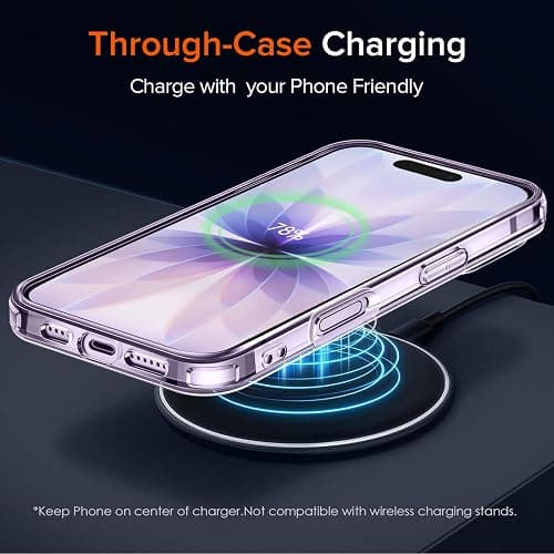 ivoler Clair Coque pour iPhone 17, avec 2 Pièces Verre Trempé, Anti-Jaunissement Protection Militaire Étui de Mince Bumper Housse - Transparente thumbnail 8