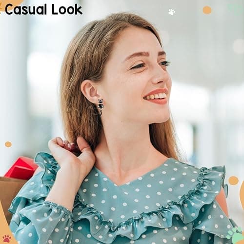 Adorable Black Cat Earrings for Women Cute Cat Paw Stud Earrings Halloween Christmas Jewelry Gifts thumbnail 7