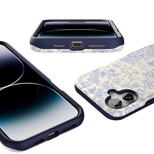 Casely iPhone 16 Case | Cupid's Canvas | Periwinkle Floral | Bold Protective Design | Compatible with MagSafe thumbnail 3