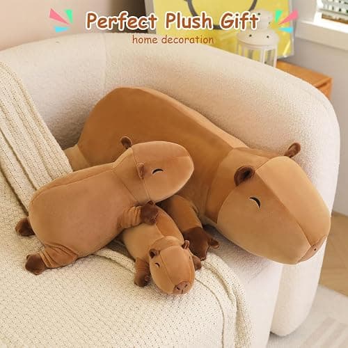 SQEQE Weighted Capybara Plush, Weighted Capybara Stuffed Animal, Cute Plushies Soft Pillow Toy Gift for Kids Adults 9.8 Inch, 0.8 Lbs thumbnail 2