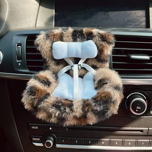 SwiftServ Doll Car Seat for 3–8 inch Figures, Compatible with Labubu and Other Plushes, Blind Box Dolls & Vinyl Collectibles, Includes Air Vent Clip & Desktop Stand, Cute Car Ornament for Collectors - Image 1