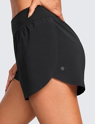CRZ YOGA High Waisted Split Running Shorts for Women 3" - Comfy Mesh Liner for Workout Athletic Gym Track Quick Dry thumbnail 4