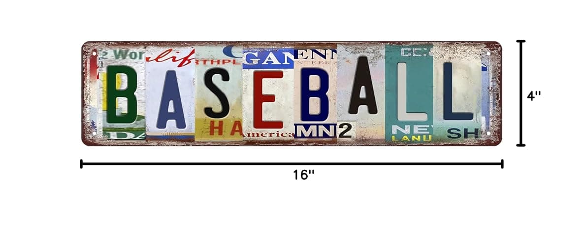 Baseball Wall Decor Baseball Room Decor For Boys Tin Sign Vintage Sports Decor Poster Memorabilia Baseball Street Signs Man Cave Home Room Bar Wall Decor 16 X 4 Inches thumbnail 3