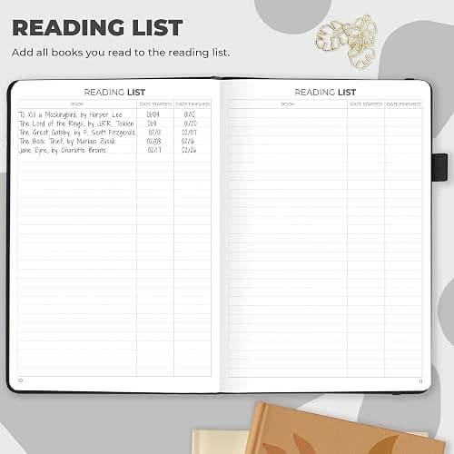 Clever Fox Reading Journal – Book Review Log – Gift Accessories for Reading Lover – Book Journal for Kids & Adults – A5, 5.8”x8.3” (Black) thumbnail 4