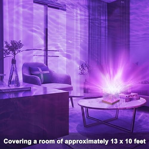 RICHMYC Ocean Wave Projector Light, 16 Colors Gradual Rotating Water Lamp with Remote Control, Beach Decor Sea Themed Northern Lights Projector for Office Bedroom Bar Restaurant(Plug in 4.7in) thumbnail 4