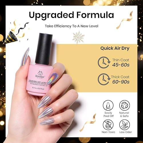 Beetles Liquid Latex for Nail 15ml - Peel off Nail Polish Cuticle Guard with Plastic Nail Care Stick Christmas Nails Design Air-Dry Liquid Latex Barrier for Protector Fingers thumbnail 3