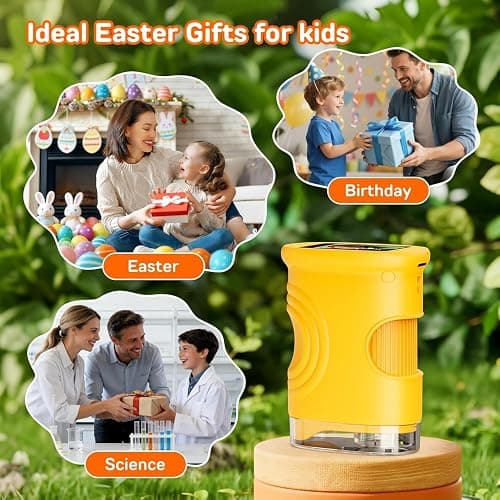 Mikroskop für Kinder, 1080P HD 2.0" Bildschirm Taschenmikroskop, Ashfly Handy Digital Microscope LED Lights -Anschluss an PC, Mini-Mikroskop draussen Geschenke für 4-12 Jährige Orange thumbnail 6