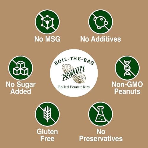 Boiled Peanuts Kit | Contains Premium In Shell Peanuts, Salt, and a Unique Seasoning Blend in a Muslin Cooking Bag | 2 Kits of Original Flavor thumbnail 6