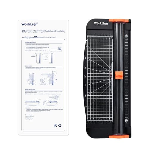 WORKLION Paper Cutter - A4 Paper Craft Cutter with Security Blade for Cut Gift Card, Coupon, Label, Cardstock, Photo, 12 inch Black Office Paper Trimmer - paper trimmer B - Paper Trimmer Black thumbnail 8