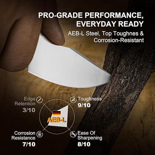 Kizer Mini Harpoon Fixed Blade Knife with Sheath, AEB-L Blade Hunting Knife with Micarta Handle, Camping Fixed Blade Small EDC knives for Hiking, Survival 1040SM2 thumbnail 5