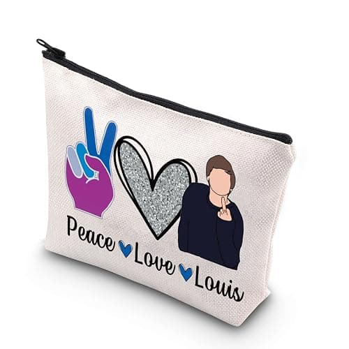 Music Fans Gift Peace Love Louis Gift for Women Zipper Pouch Makeup Bag (Peace Love Louis-UK) - Image 1