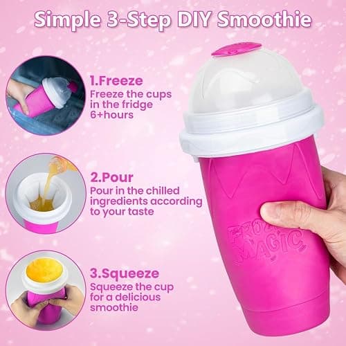 Paydaan Pack of 2 Magic slushie cup, instant Frozen Slushy cup Drink Maker, Double-Layer Reusable slushie maker, Perfect for Homemade Slushies, Frozen Drinks & Summer Treats thumbnail 5