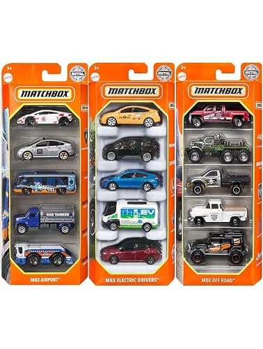 Matchbox Set of 15 Toy Cars and Trucks with 3 Themed 5-Packs of 1:64 Scale Die-Cast Vehicles (Styles Will Vary) Bundle thumbnail 2