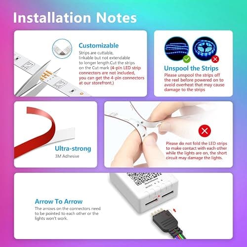 Nexillumi LED Lights for Bedroom 131ft Music Sync Color Changing Led Strip Lights (APP+Remote Control), RGB LED Strip for Room Decor Aesthetic Home Decor Gaming Room thumbnail 7