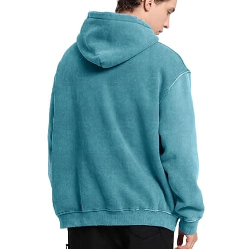 Dnzzs Men's Oversized Acid Wash Hoodies Heavyweight Cotton Fleece Sweatshirt Loose Fit Fall Winter Casual Streetwear Pullover thumbnail 4
