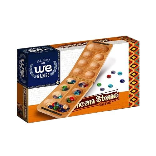WE Games Solid Wood Folding Mancala Board Game - 18 in., Travel Games for Adults, Home Decor, Living Room Decor, Birthday Gifts, Table Games thumbnail 9