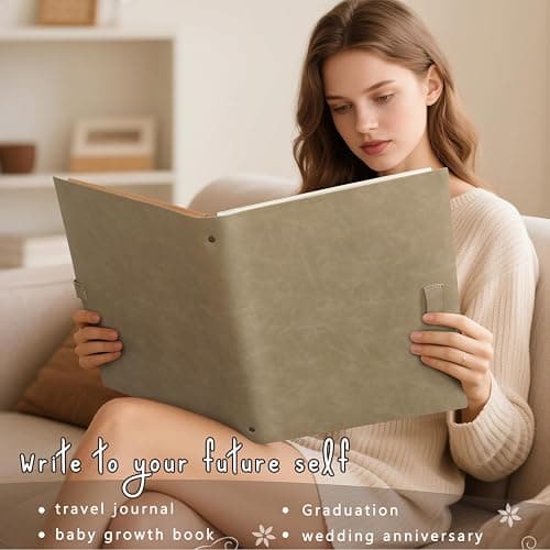 Miaikoe Photo Album 6x4 320 Photos, Leather Cover Album with 20PCS Kraft Writing Paper Scrapbook Holds 320 10x15cm Vertical Photos for Family Wedding Baby Graduation (Beige) thumbnail 6