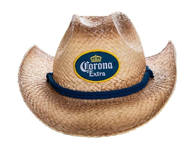 Men's Corona Extra Straw Beach Cowboy Hat with Curved Brim Tan - Tan - Image 1