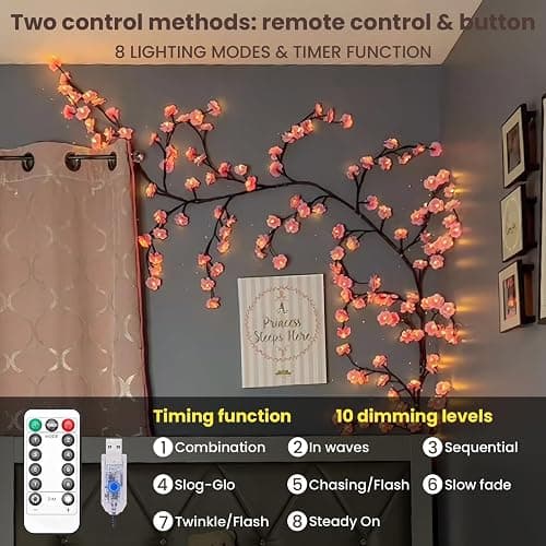 Cherry LED Tree Branch Lights for Wall thumbnail 2
